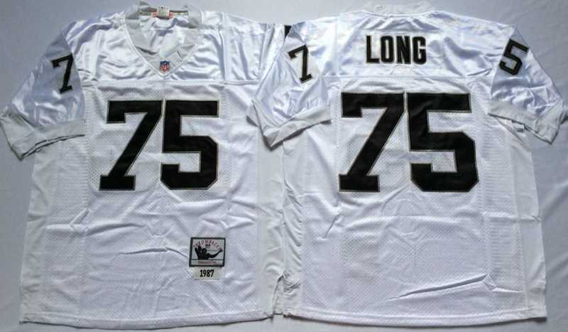 Raiders 75 Howie Long White M&N Throwback Jersey->nfl m&n throwback->NFL Jersey
